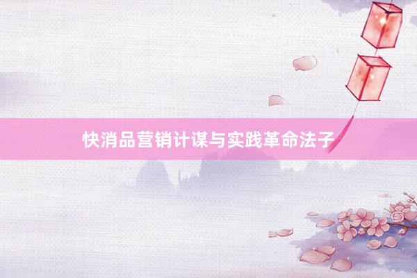 快消品营销计谋与实践革命法子